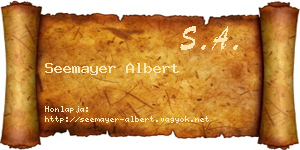 Seemayer Albert névjegykártya